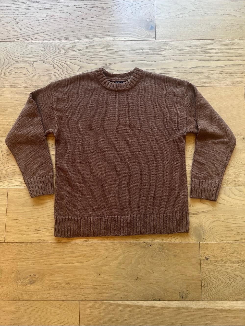 Unisex Classic 100% Cotton Crewneck Sweater in Chestnut Brown